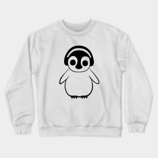 Penguin Listens to Music Crewneck Sweatshirt